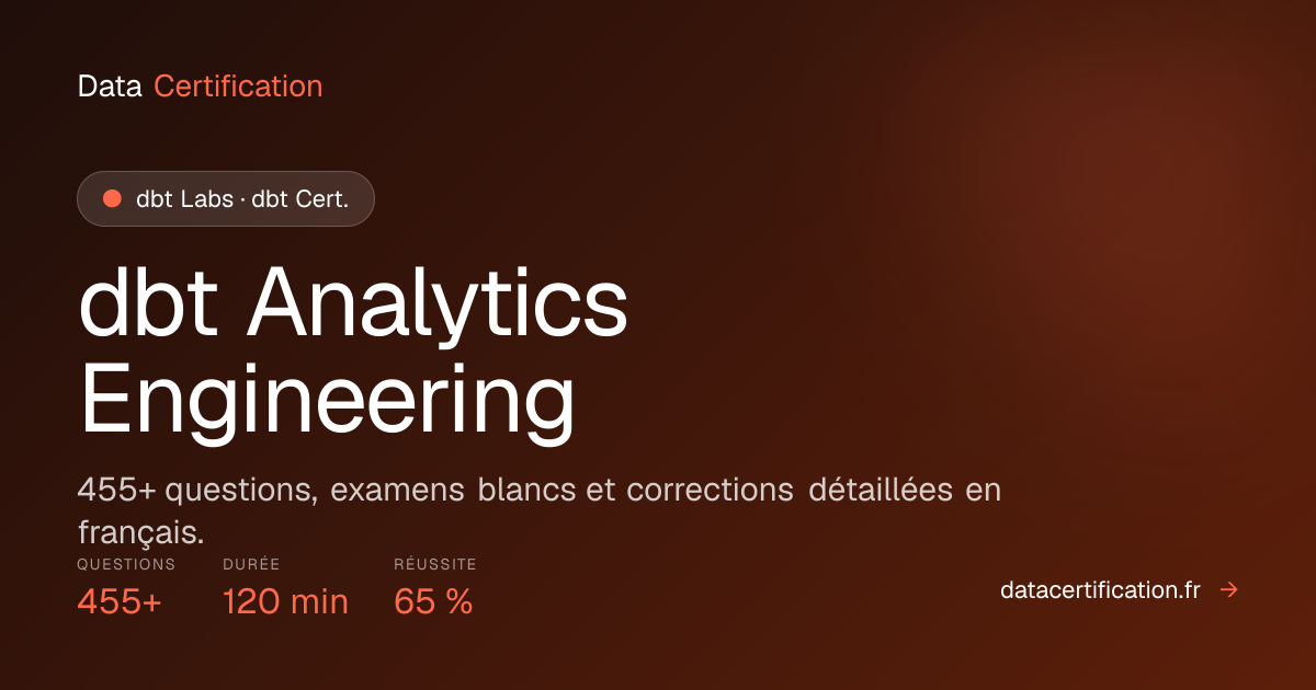 Réussir la dbt Analytics Engineering en français | DataCertification